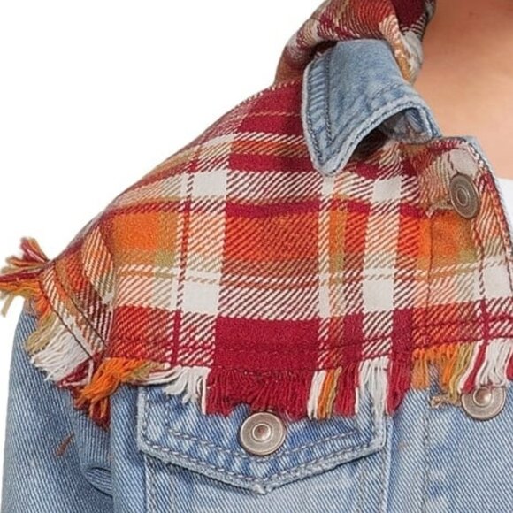 Wonder Nation Toddler Blue Denim & Plaid Jean Jacket, Size 12M-5T - NWT - Picture 2 of 6